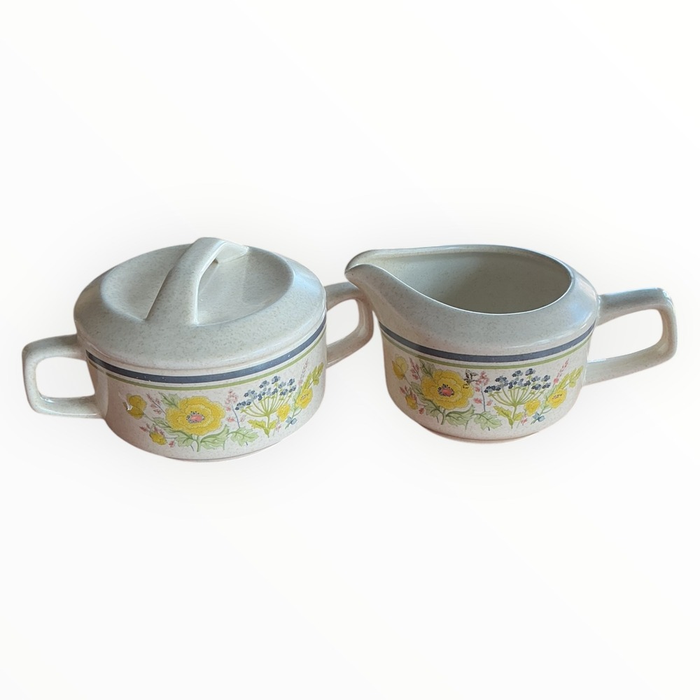 Temper-Ware Lenox Summer Spice Sugar Bowl with Lid Creamer Vintage‎ Stoneware